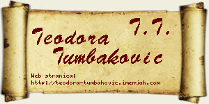 Teodora Tumbaković vizit kartica